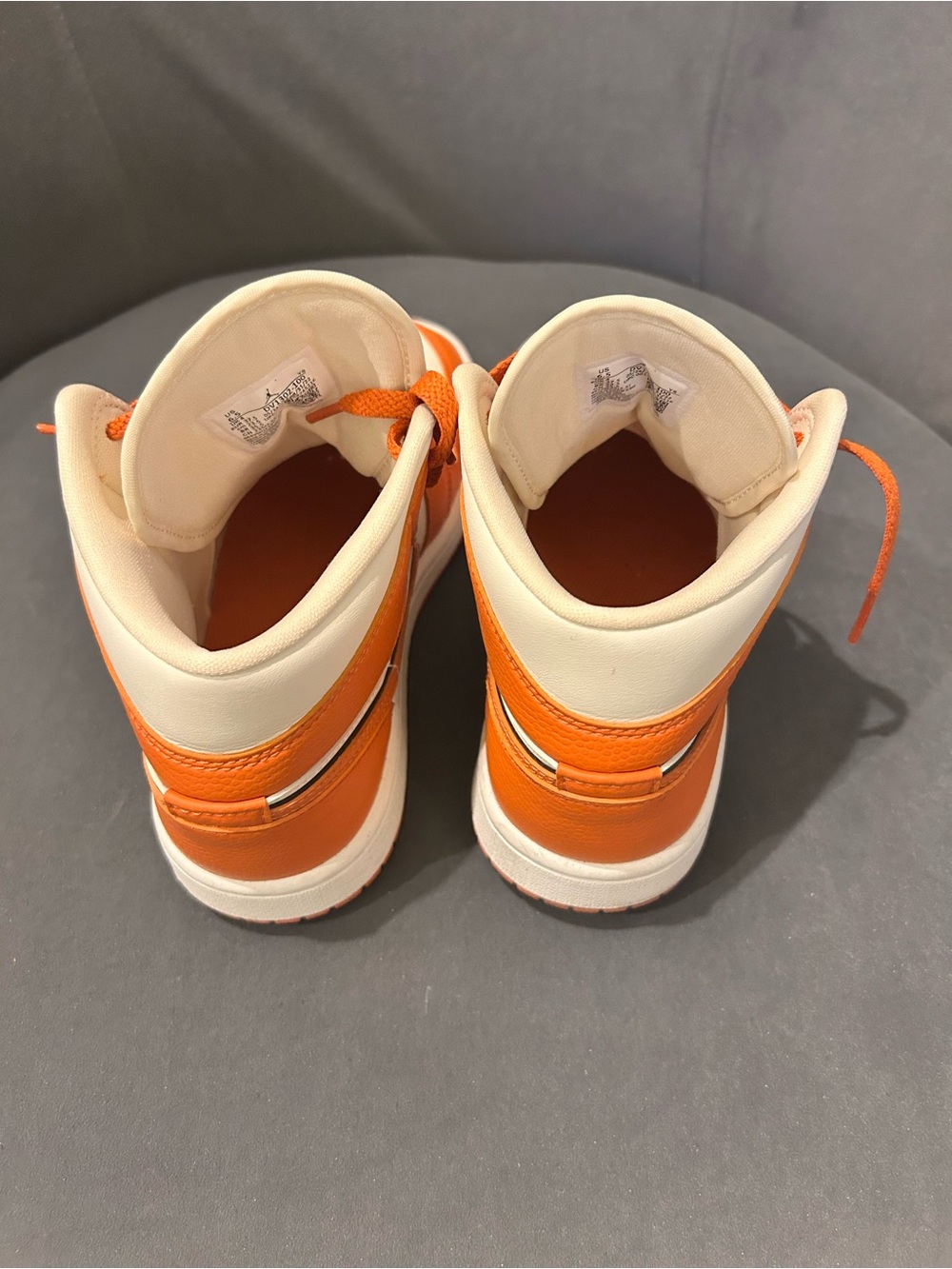 Womens 6.5 Orange and Cream High-Top Sneakers - Picture 6 of 8